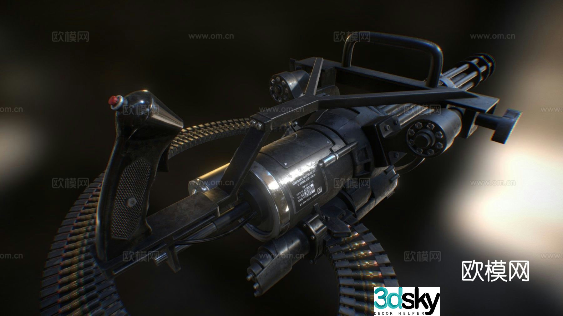 M134 mini gun gun firearm 3d model