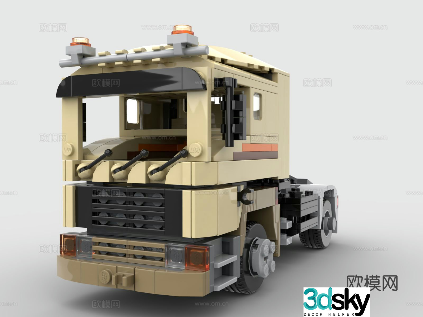 Lego LEGO toys building blocks truck container truck tow truck 3d model
