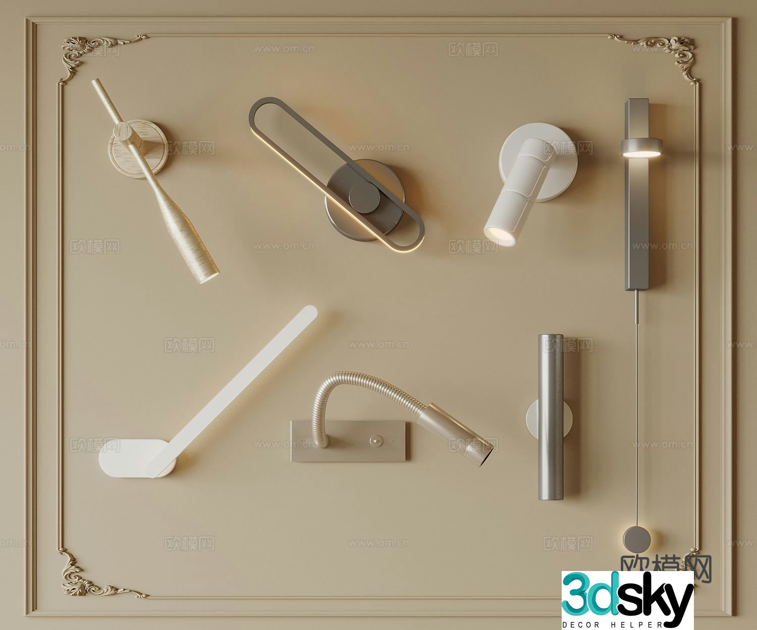modern wall lamp reading lamp wall lamp metal wall lamp 3d model
