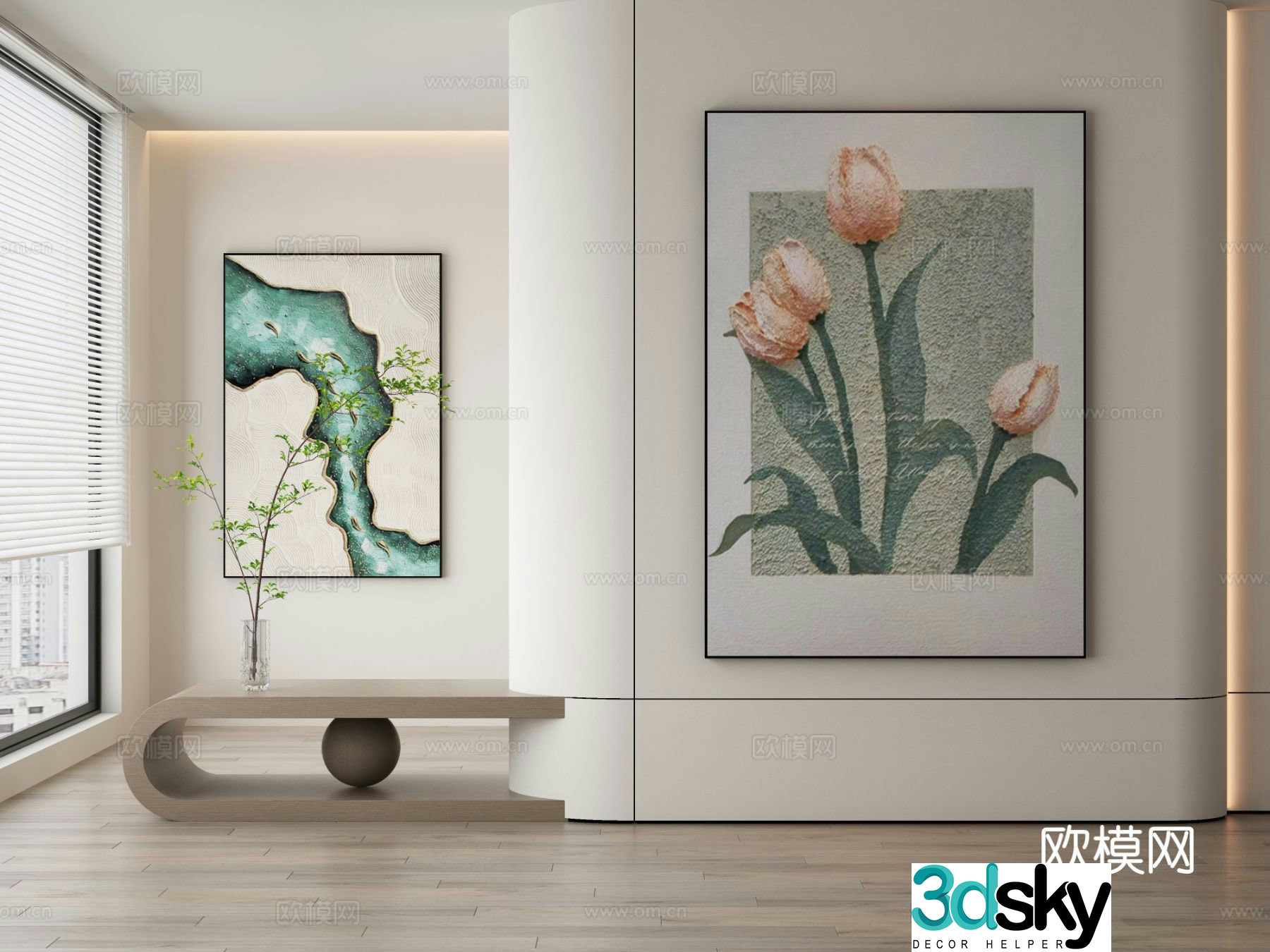 Decorative painting texture painting hanging painting 3d model