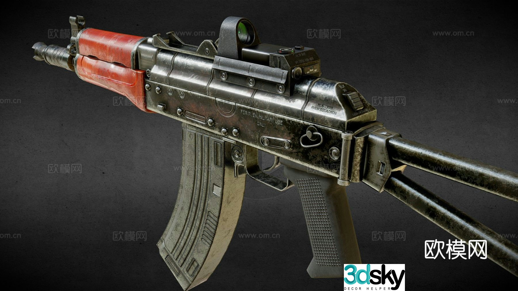 AKS 74U rifle 3d model