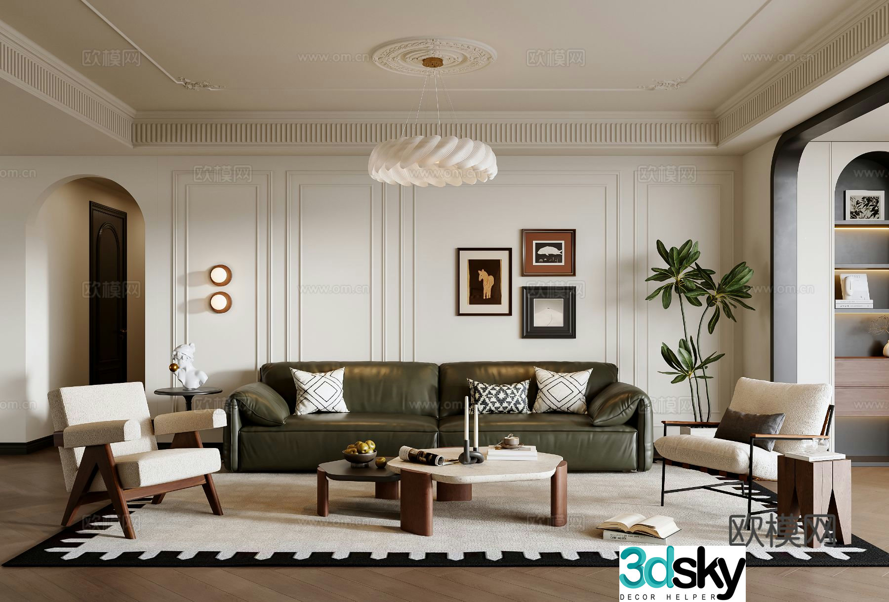 French living room 3d model