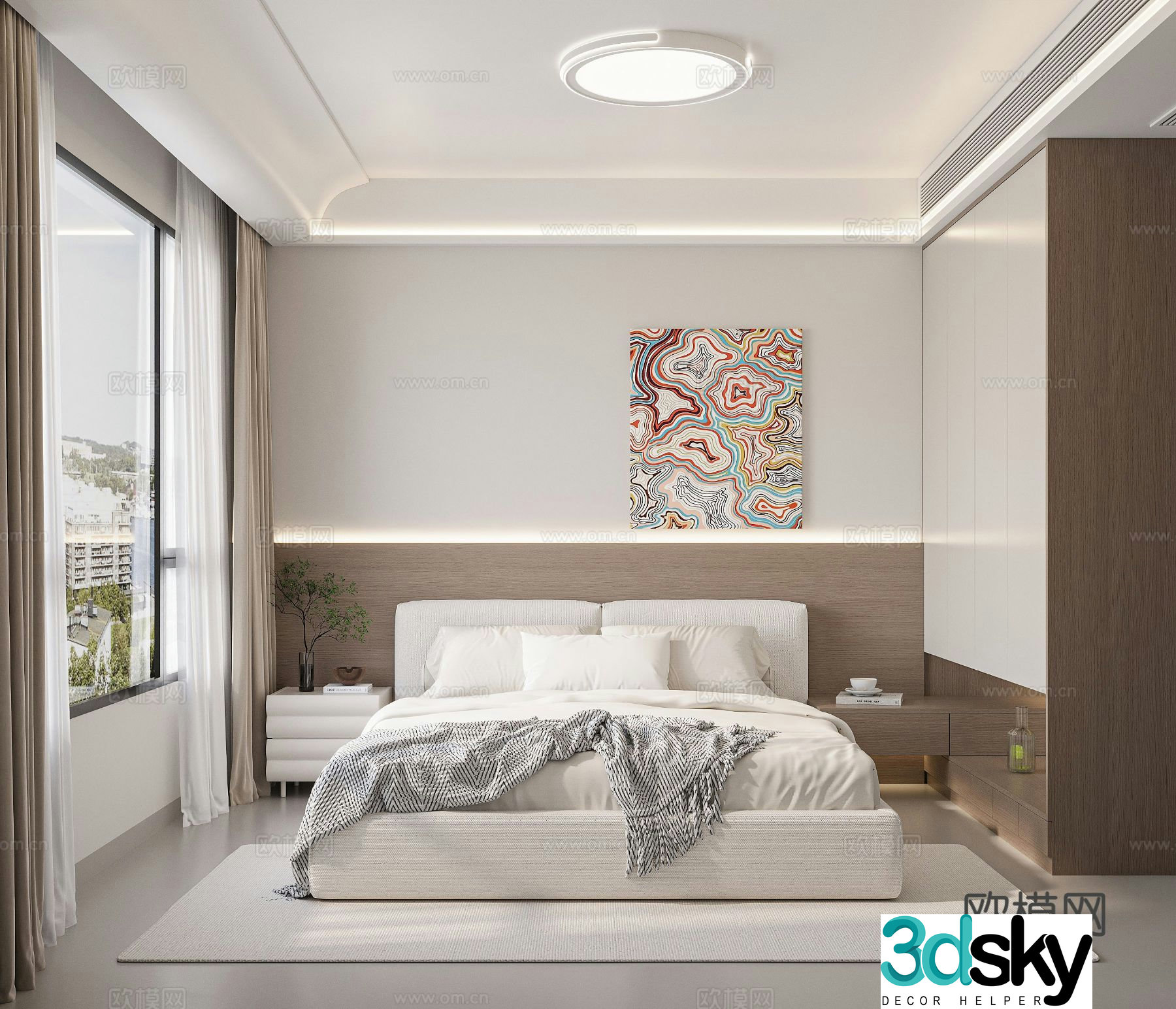 Modern bedroom master bedroom 3d model