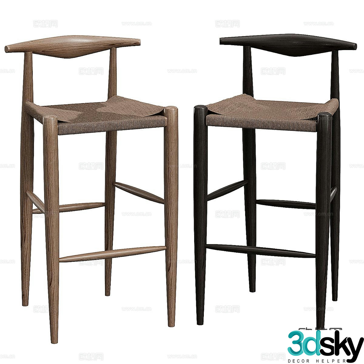 Nordic bar stool bar stool high stool 3d model