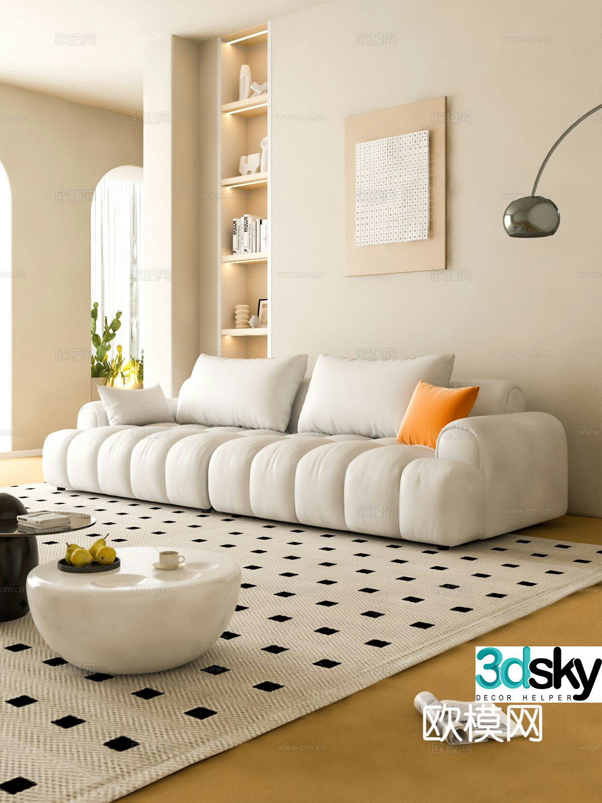 Double sofa cloud sofa 3d model