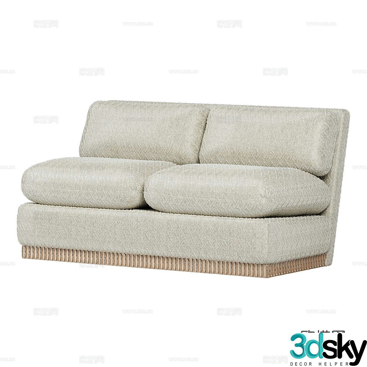 Double sofa upholstered sofa 3d model