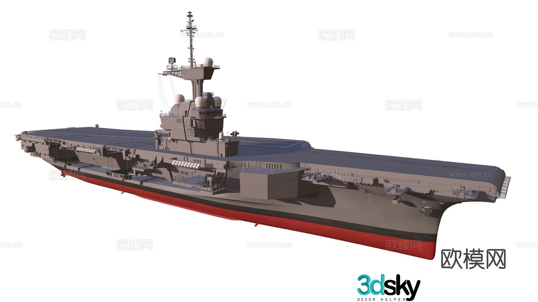 Charles de Gaulle aircraft carrier 3d model