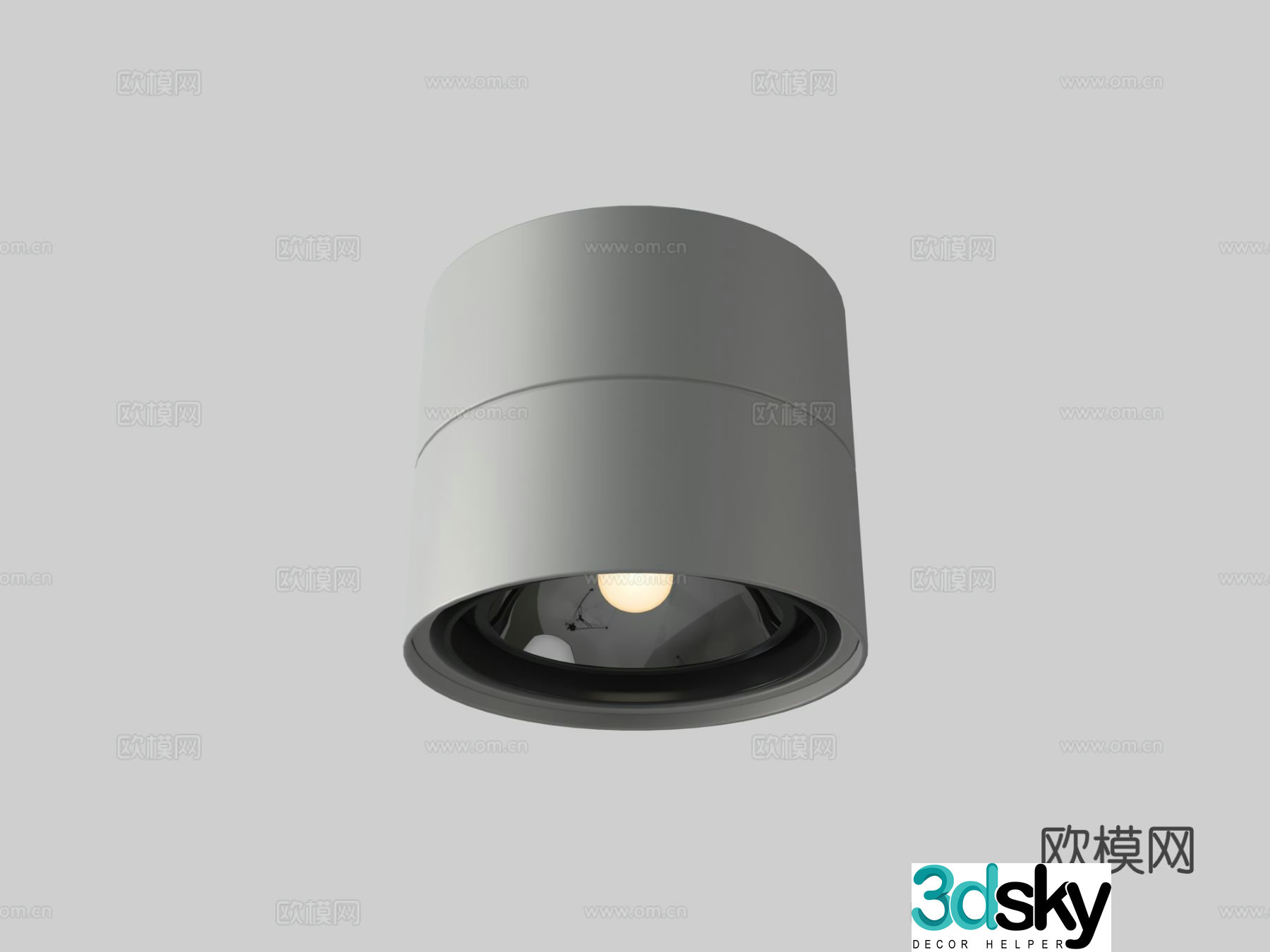 Round downlight spotlight magnetic light 3d model