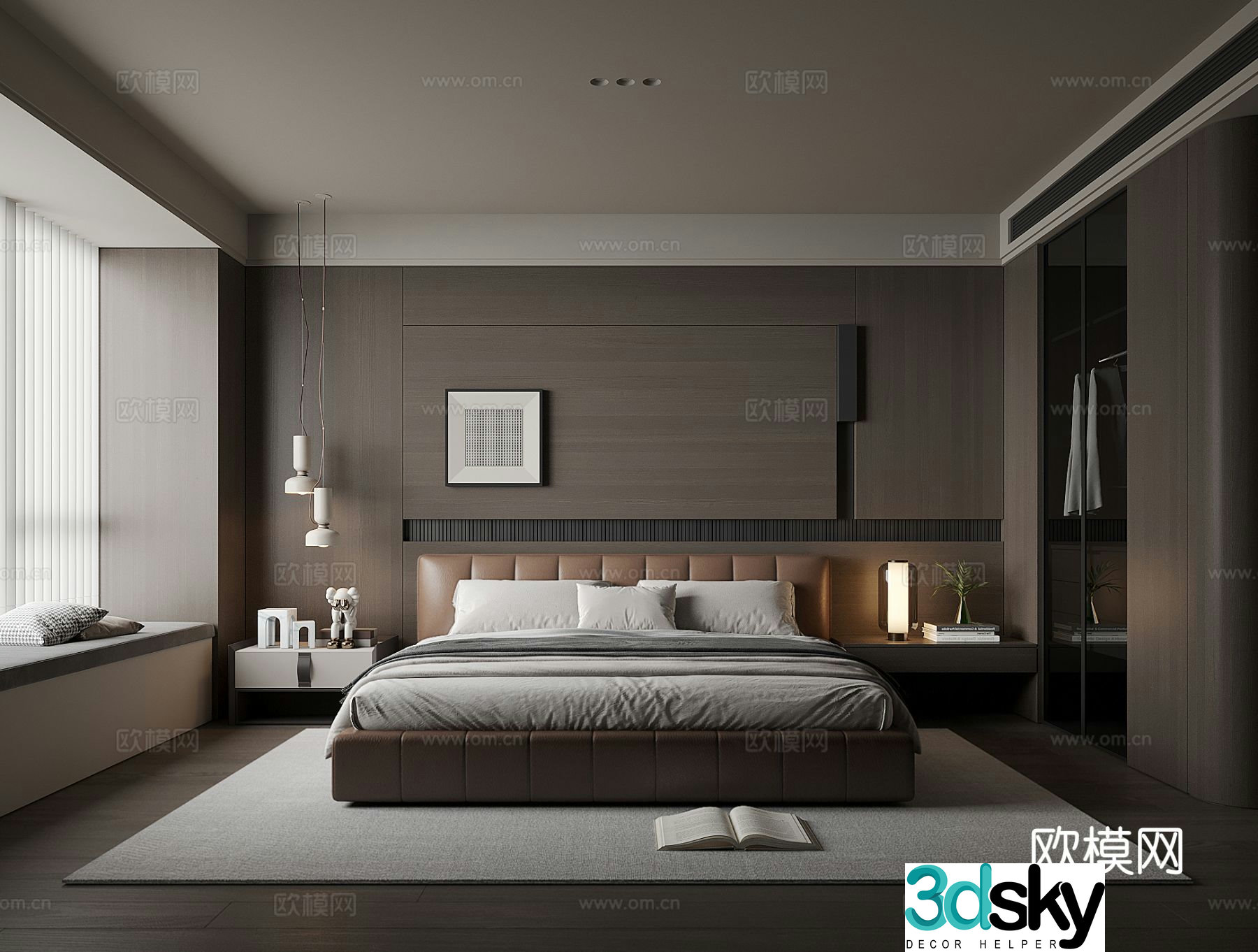 Italian style bedroom master bedroom 3d model