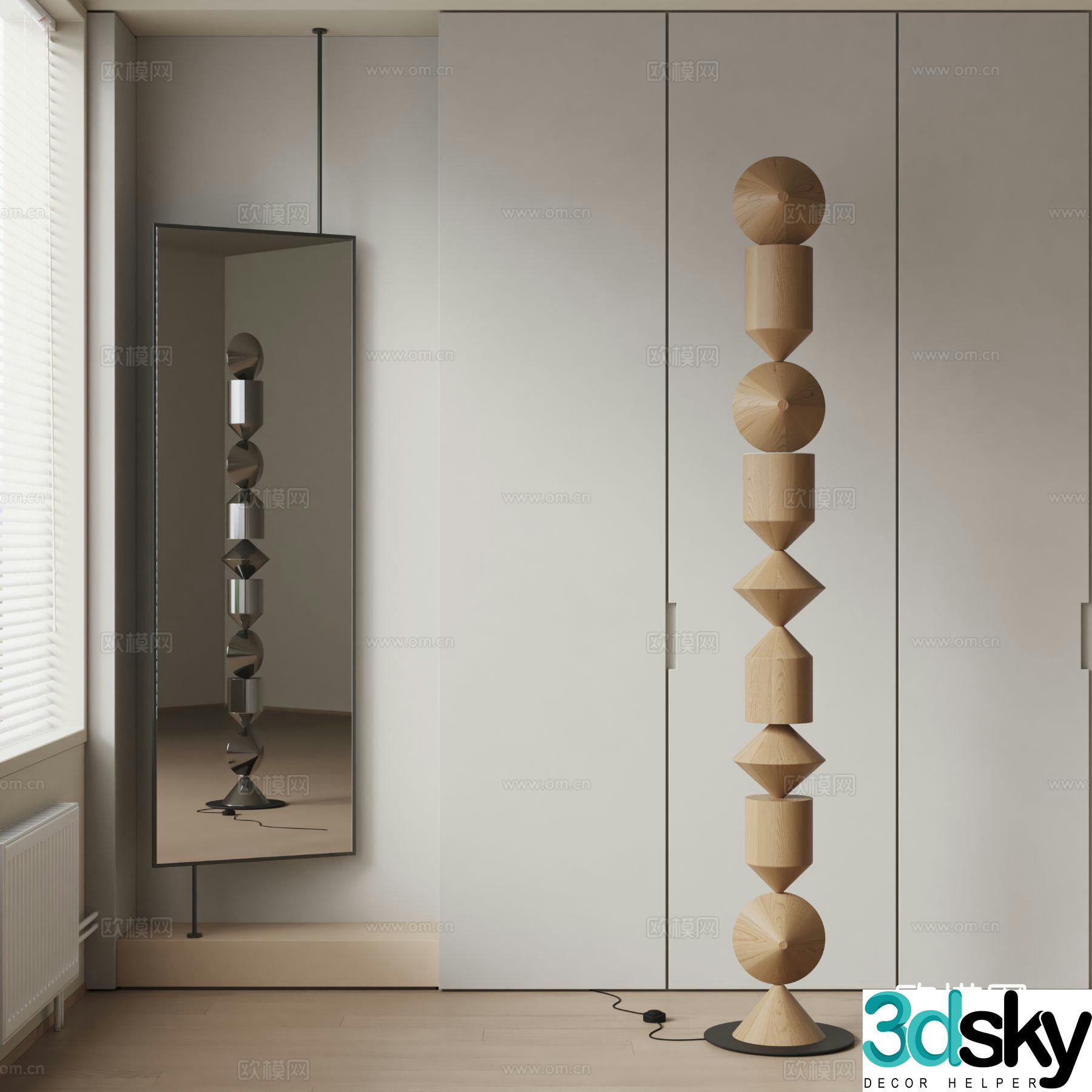 GUBI sculpture ornaments wood carving 3d model