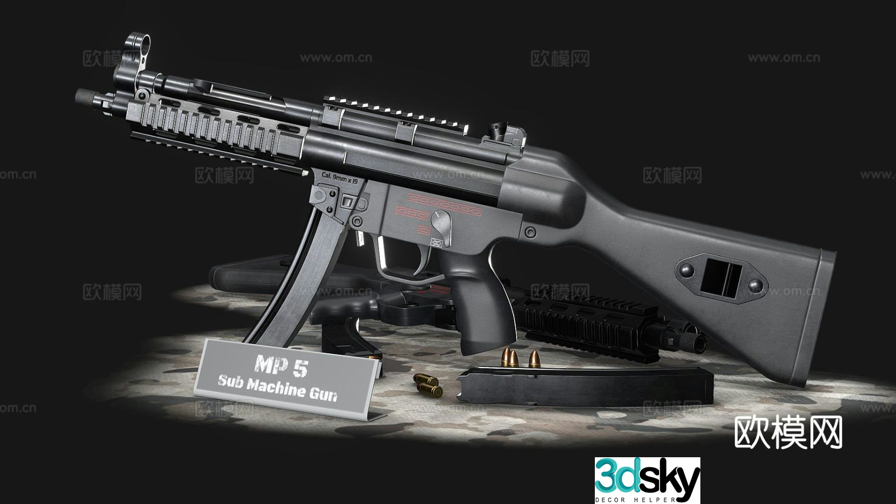 MP 5 submachine gun 3d model