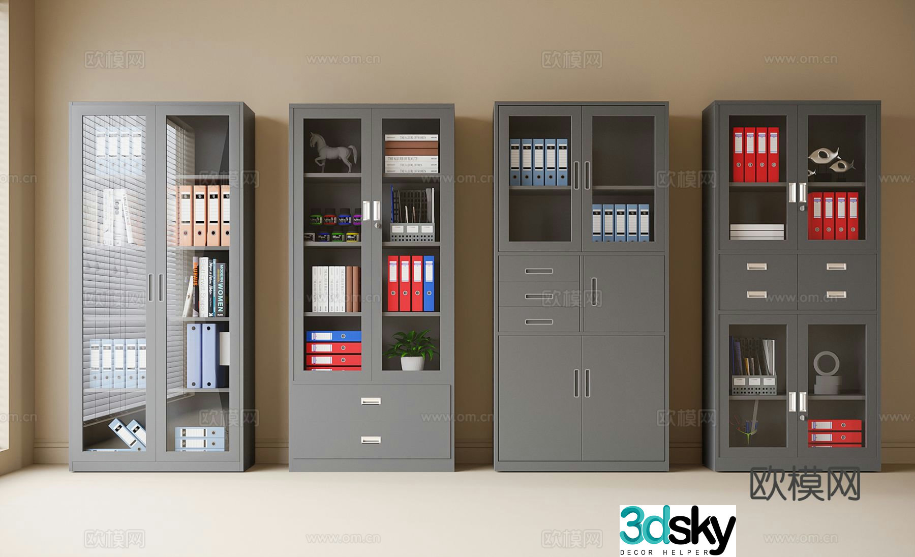 Modern filing cabinet information cabinet filing cabinet 3d model