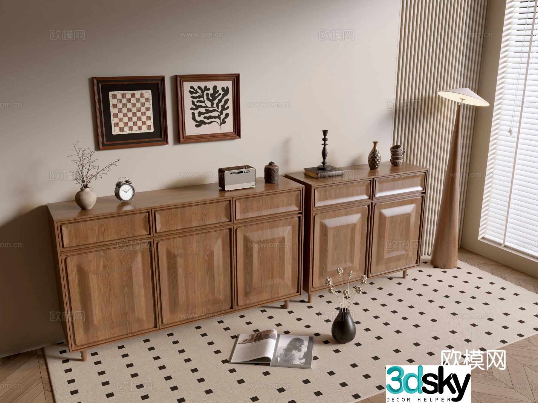 Medieval style entrance cabinet 3D model