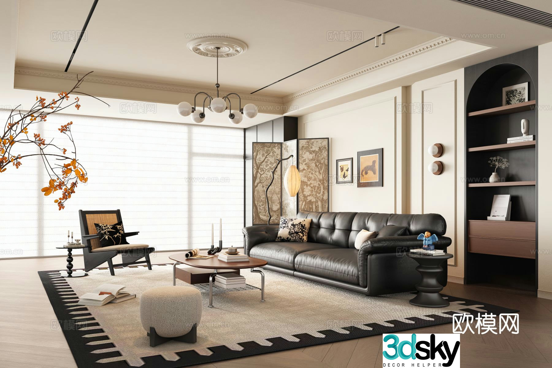 Medieval style living room 3D model