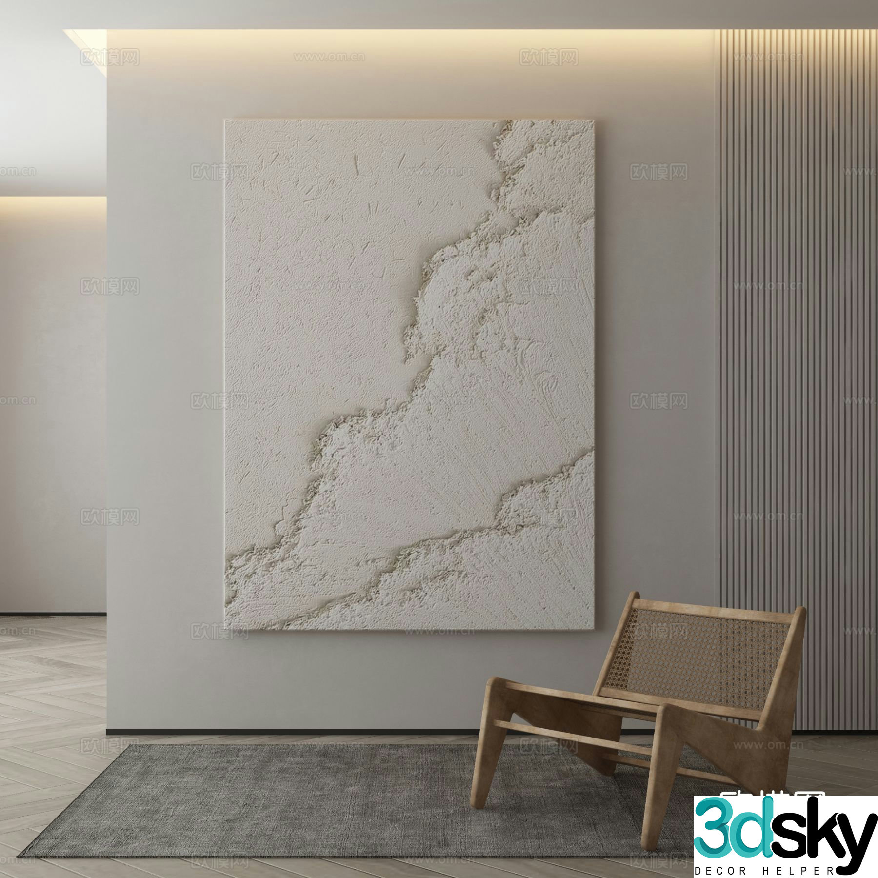 Wabi-sabi painting texture painting decorative painting hanging painting 3D model
