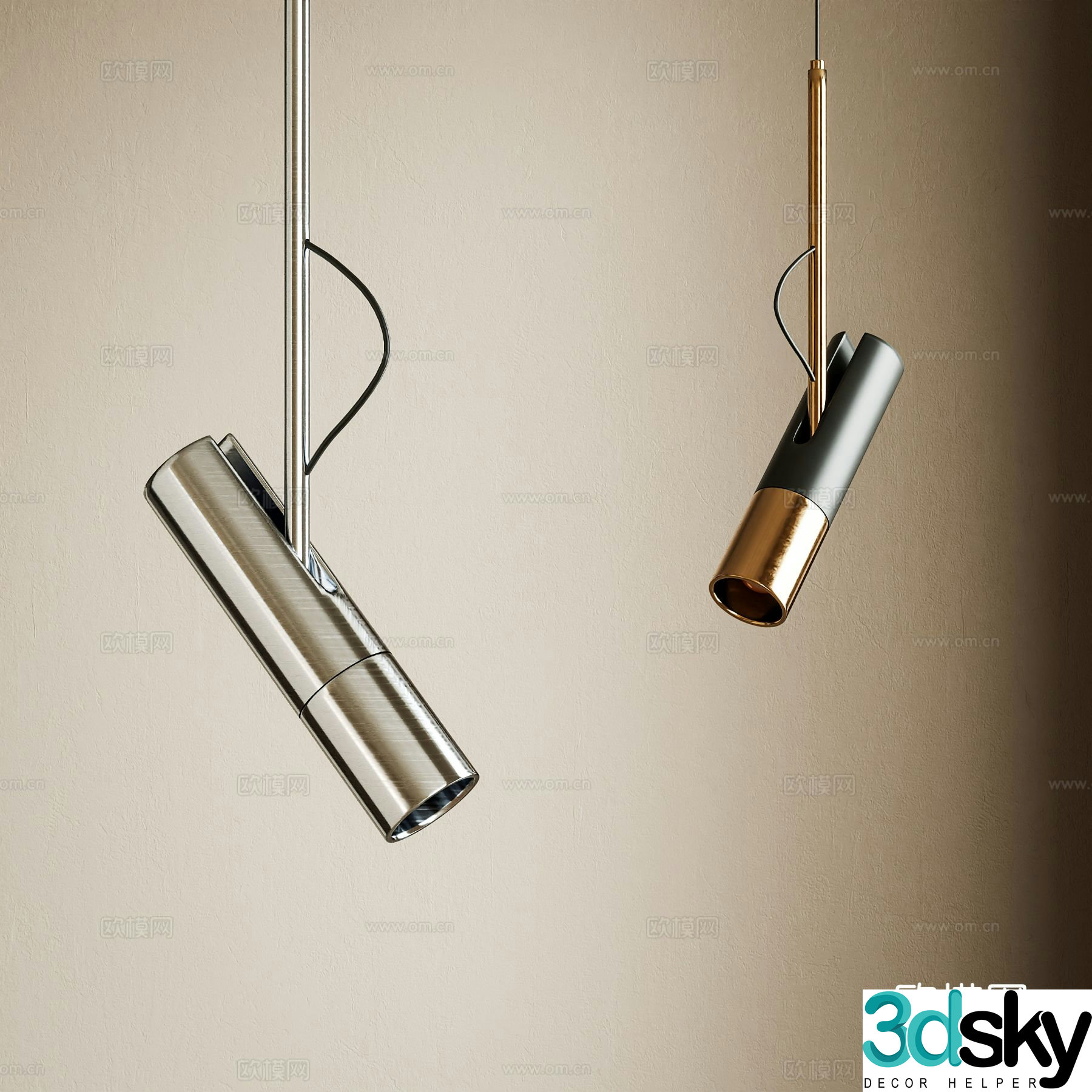 Modern bedside chandelier 3d model