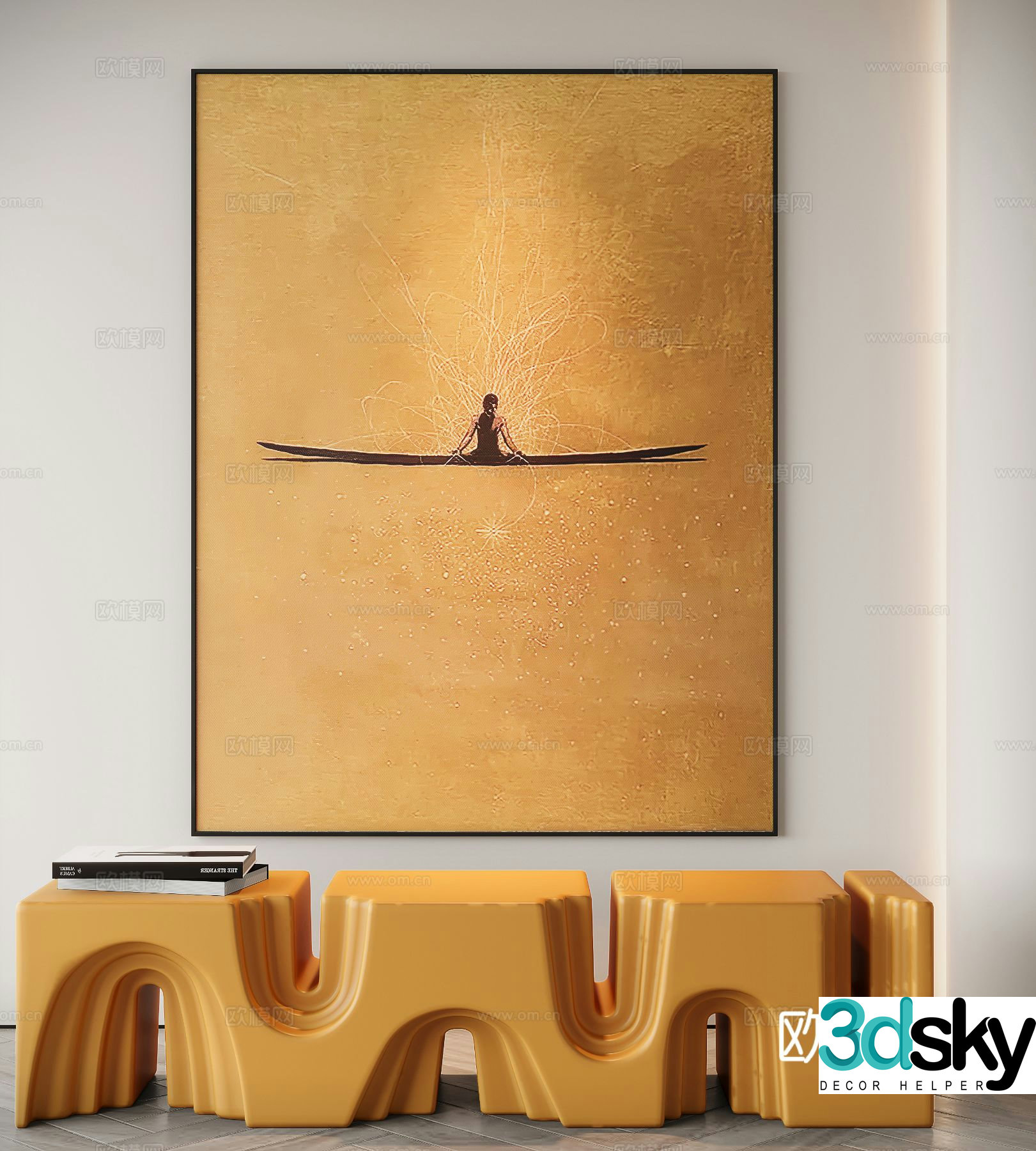 Modern art painting decorative painting 3d model