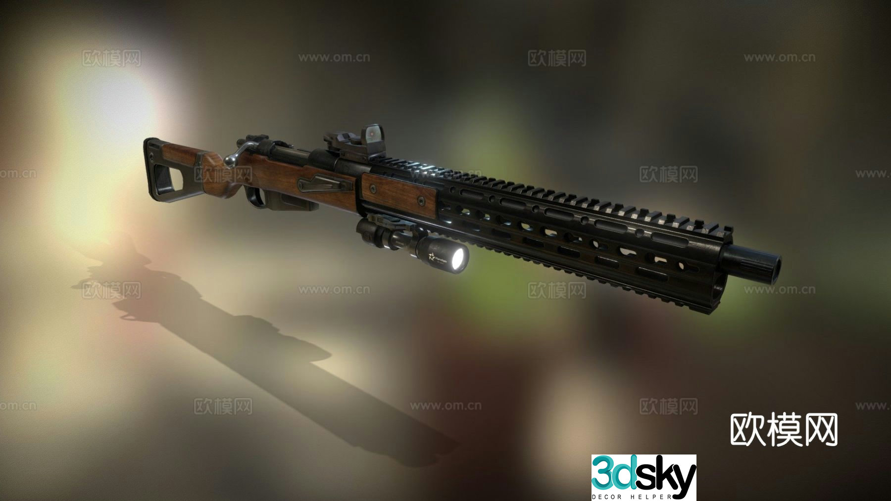 tactical rifle gun firearm 3d model