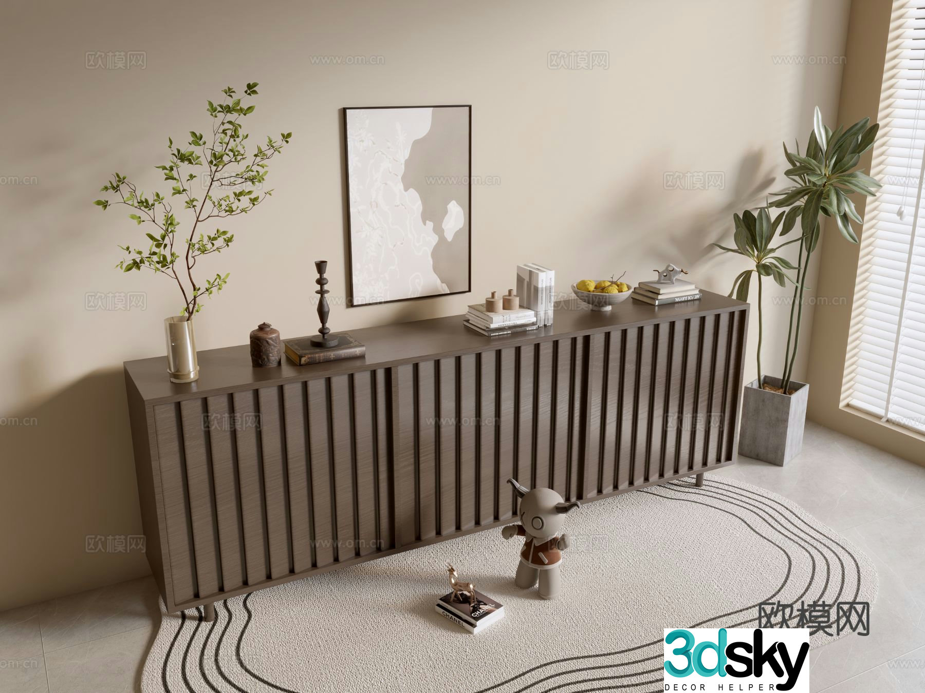 Modern entryway cabinet 3d model