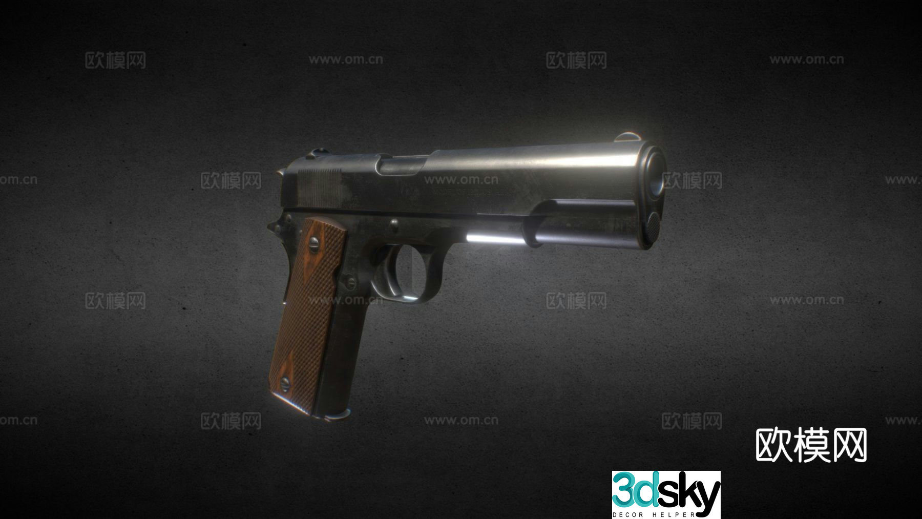 pistol firearm firearm short gun 3d model