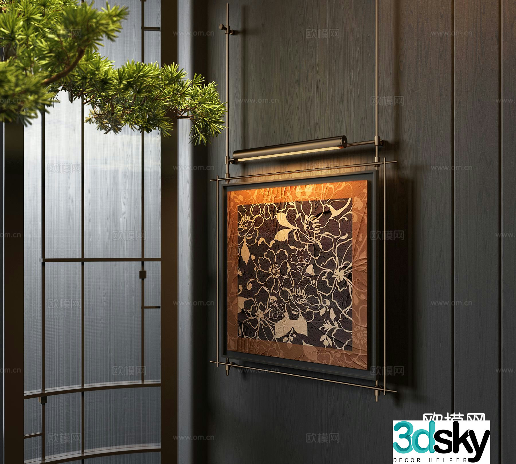 French decorative painting retro painting hanging painting 3D model