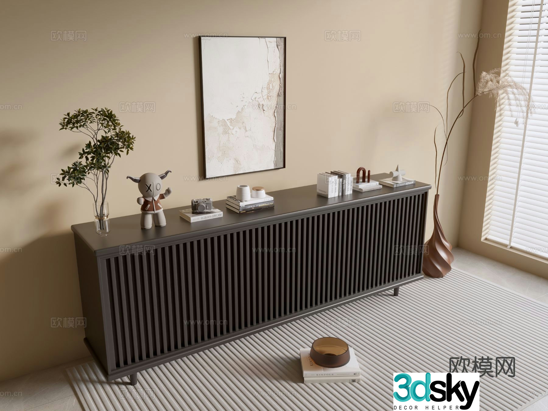 Modern entryway cabinet 3d model