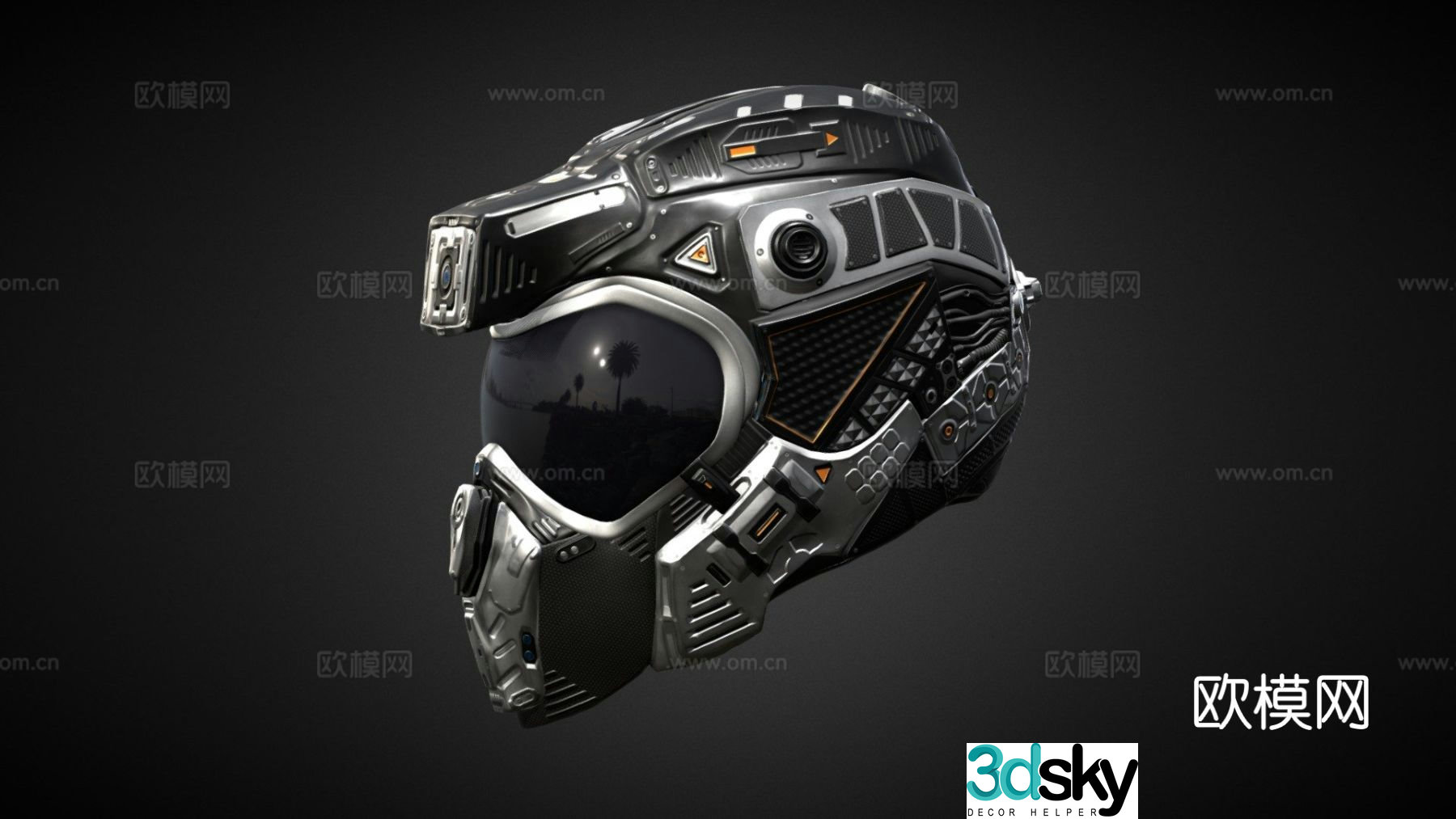 sci-fi helmet 3d model