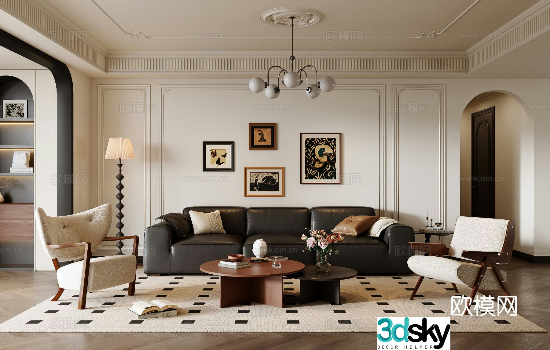 Medieval style living room 3D model