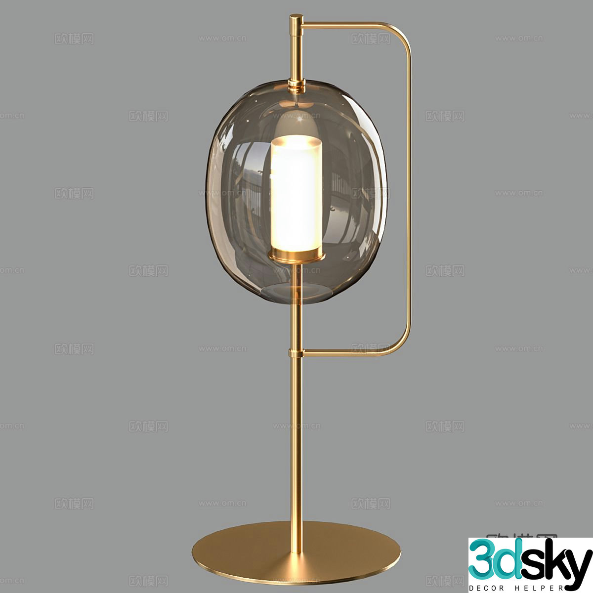 Modern glass table lamp 3d model