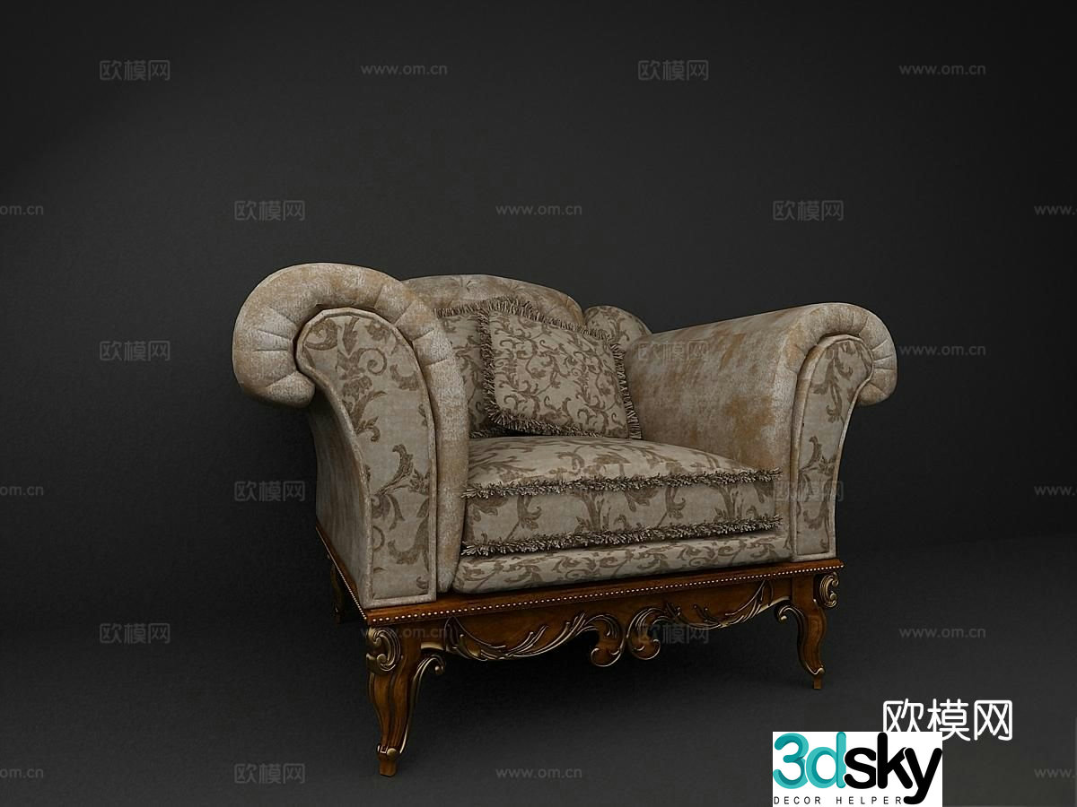 Francesco Nesa retro sofa single sofa 3d model