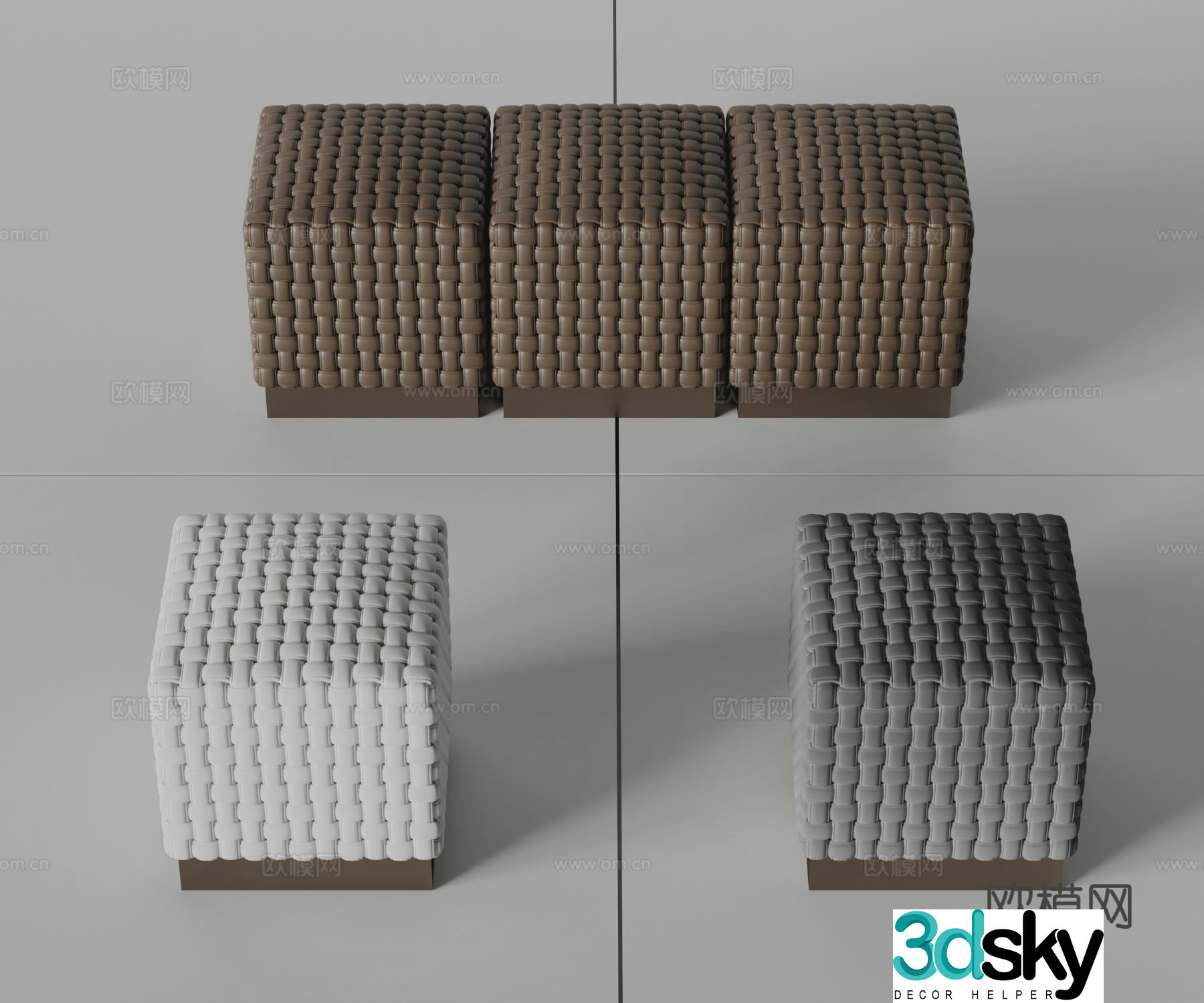 Oluce footrest sofa stool 3d model