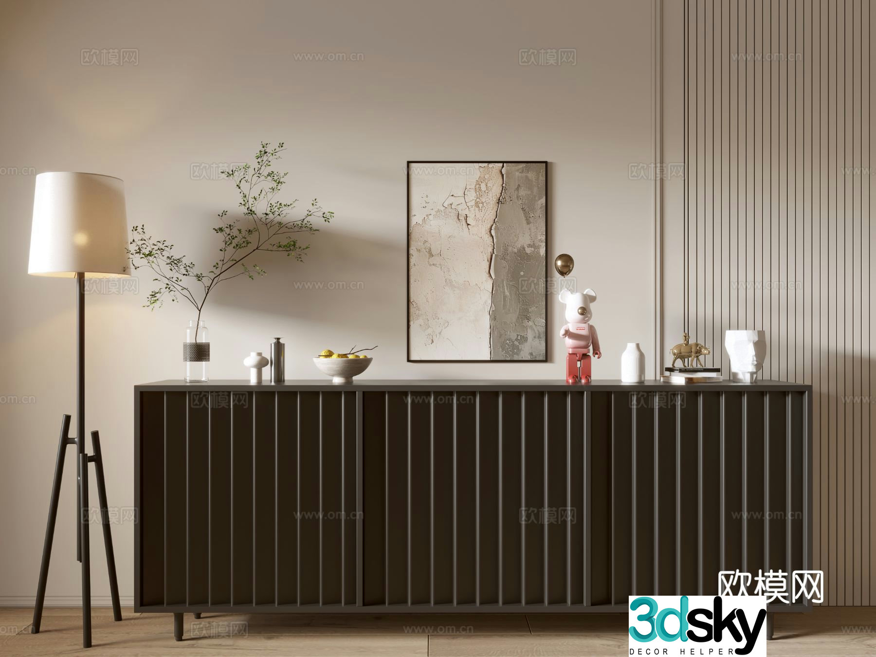 Modern entryway cabinet side cabinet 3d model