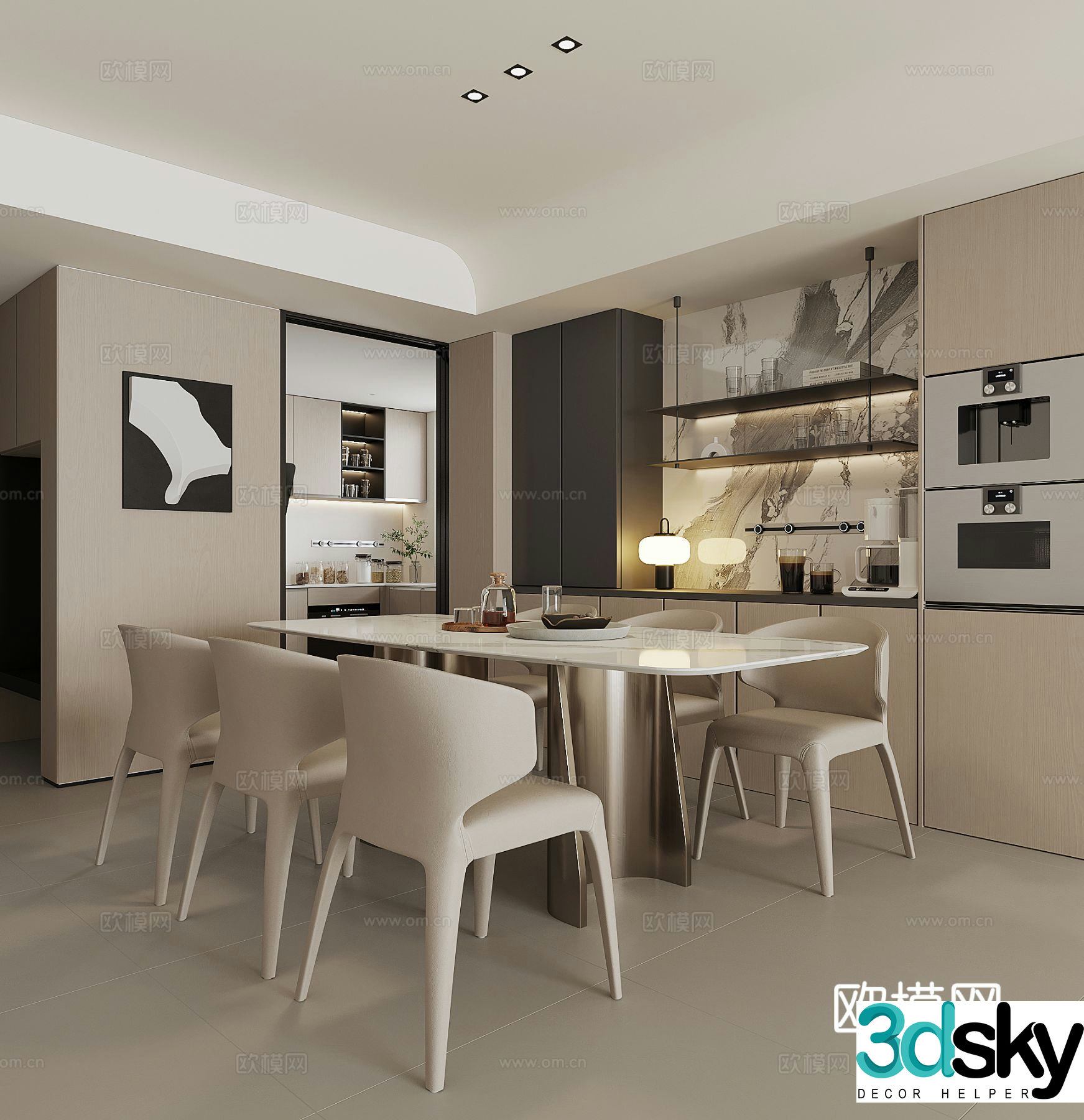 Modern restaurant 3d model