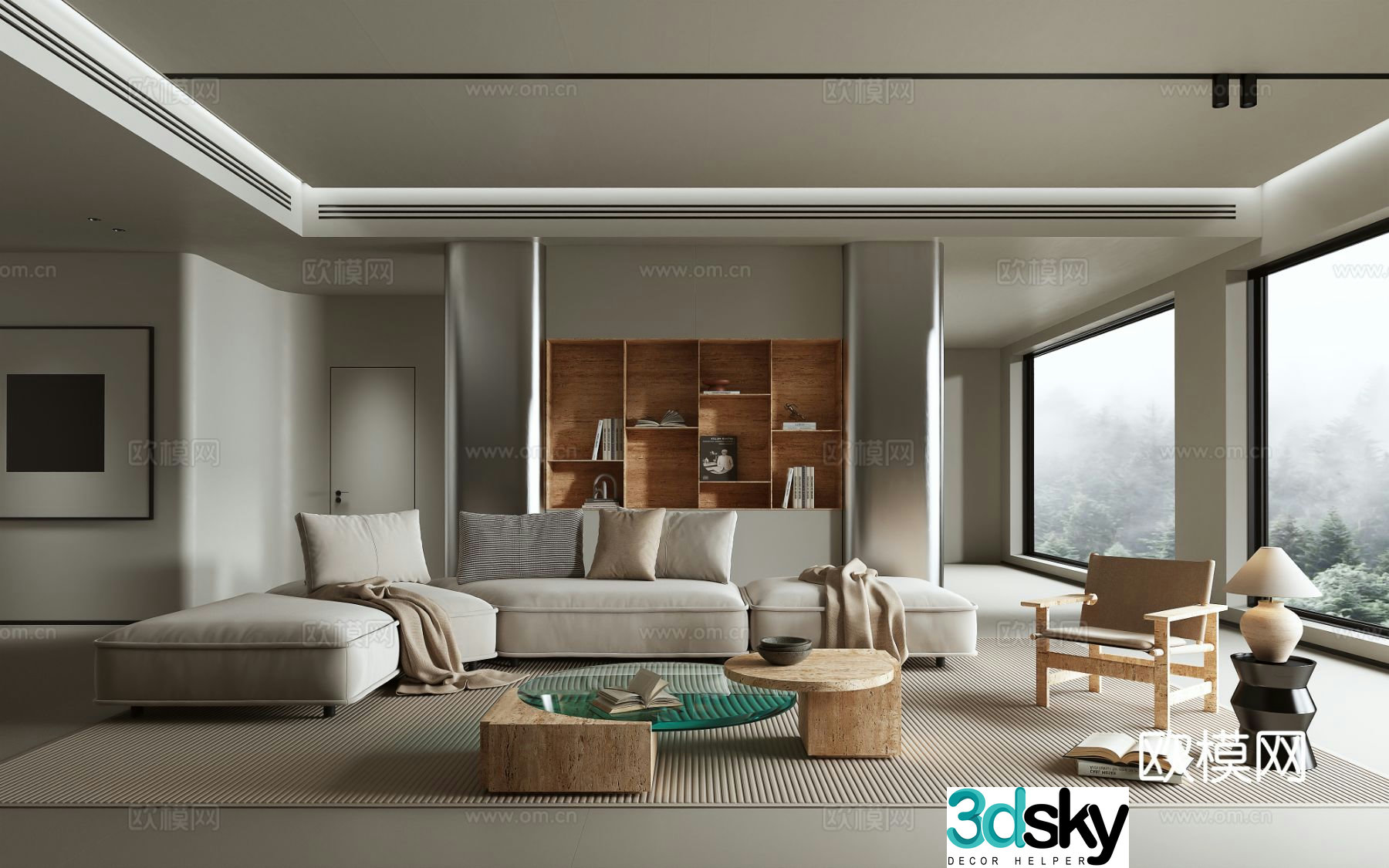 Wabi-sabi living room 3d model