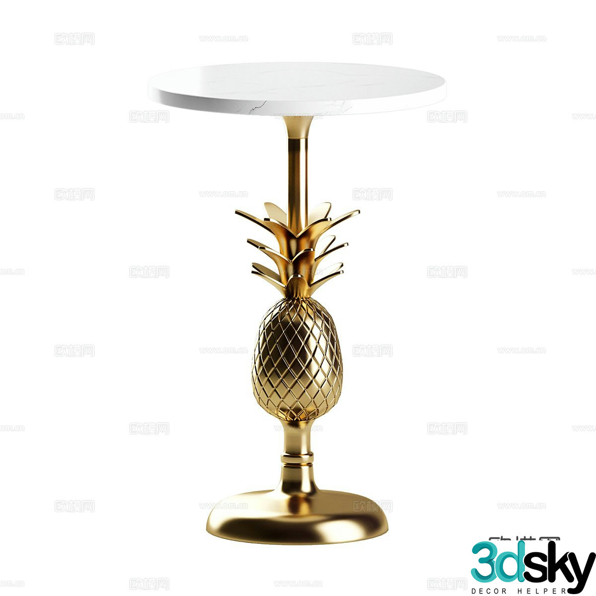 Round table and side table 3D model