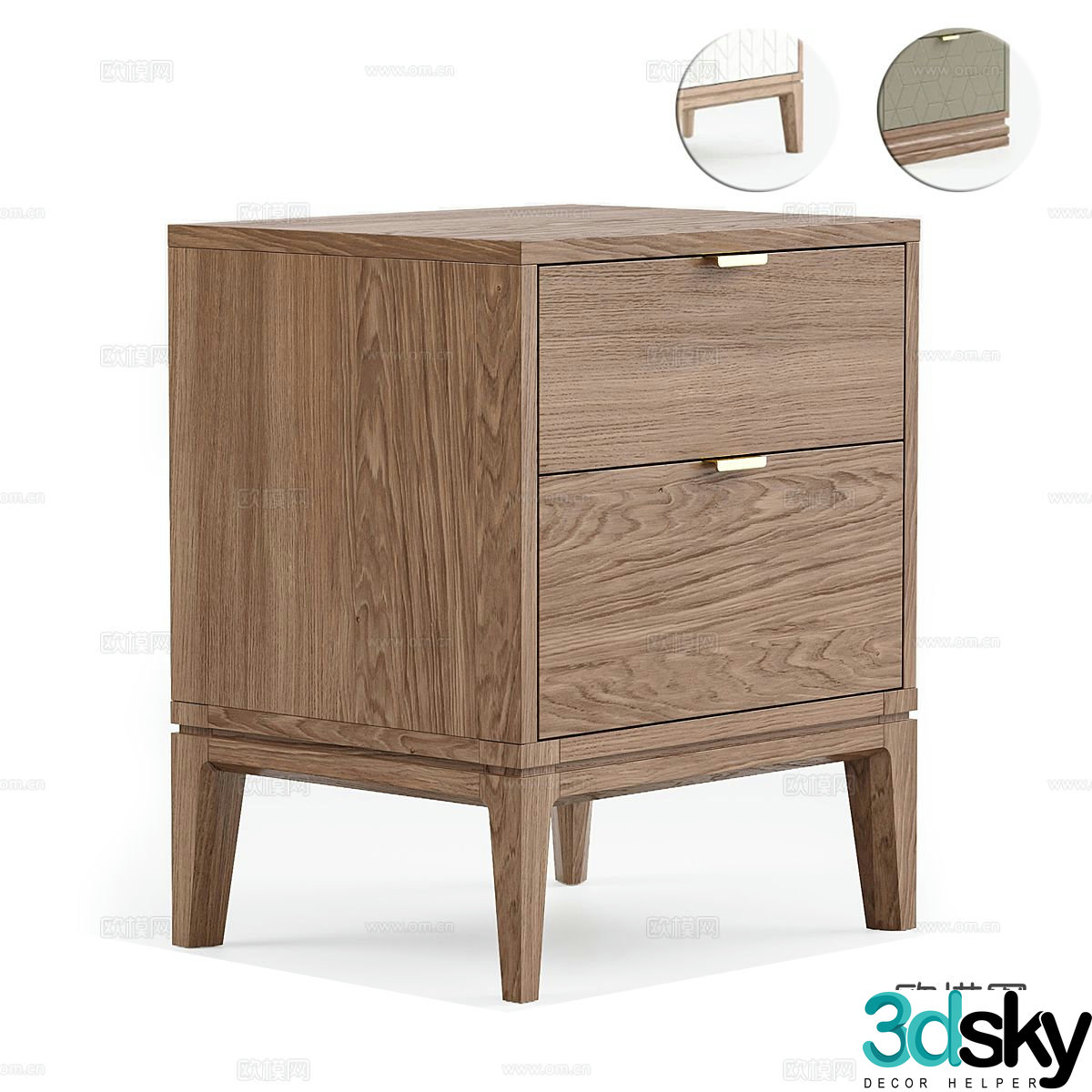 Log bedside table 3d model