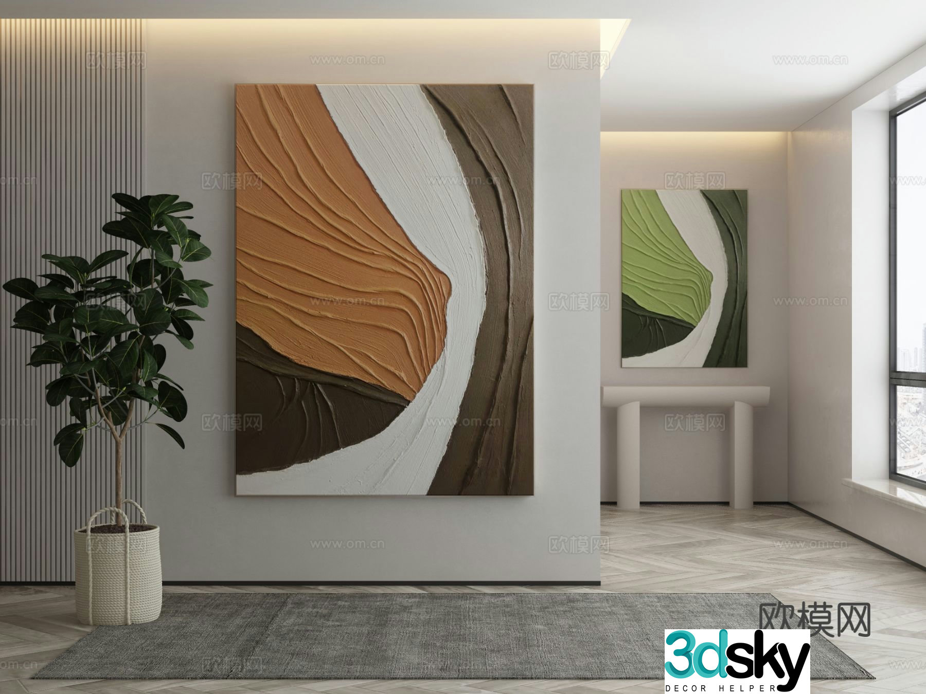 Decorative painting texture painting hanging painting 3d model