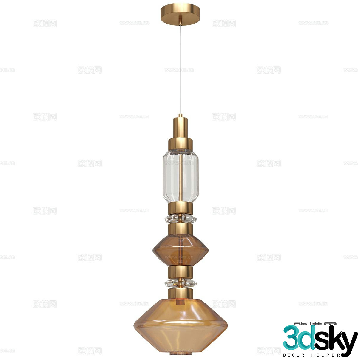 Light luxury chandelier restaurant chandelier 3d model