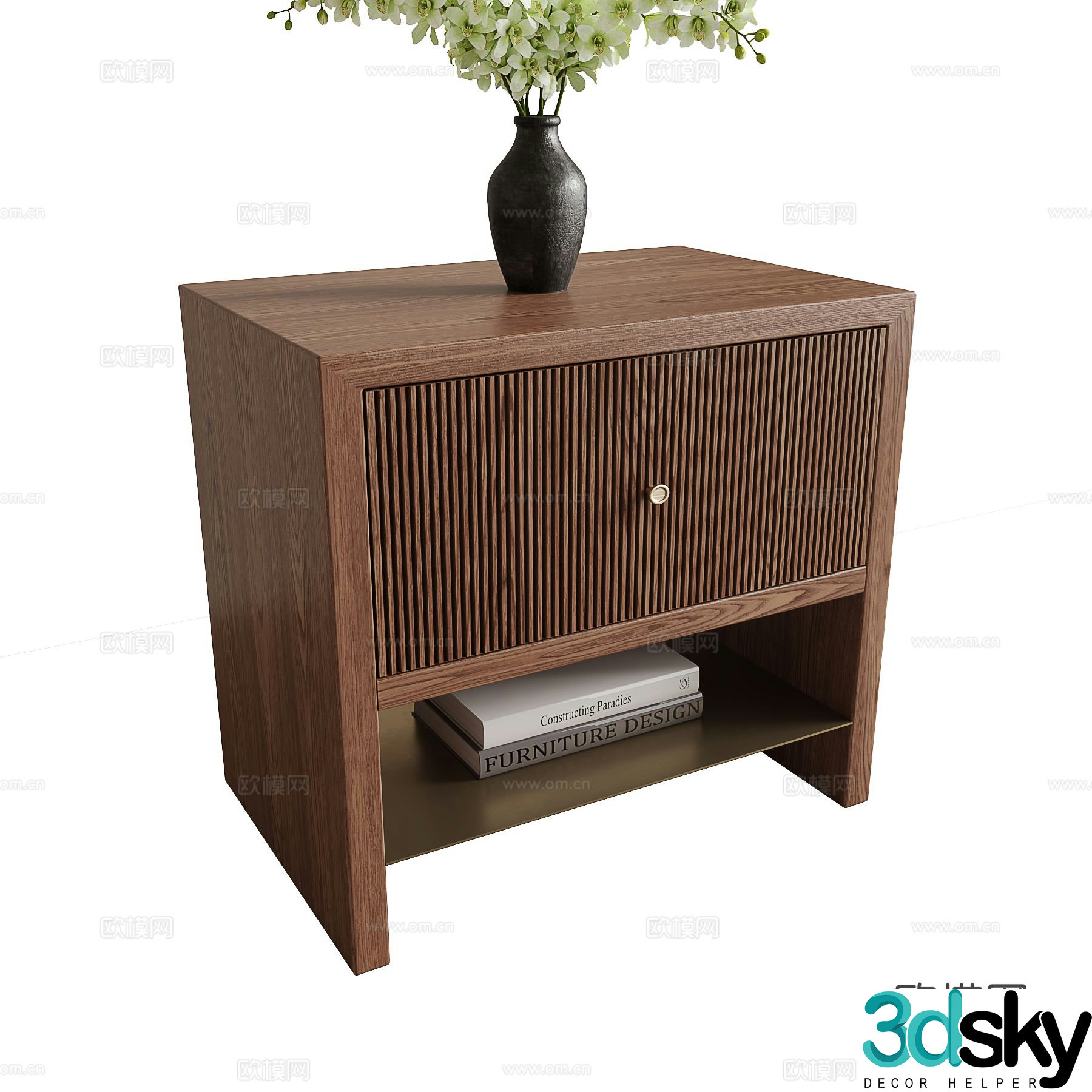 wabi-sabi bedside table 3d model