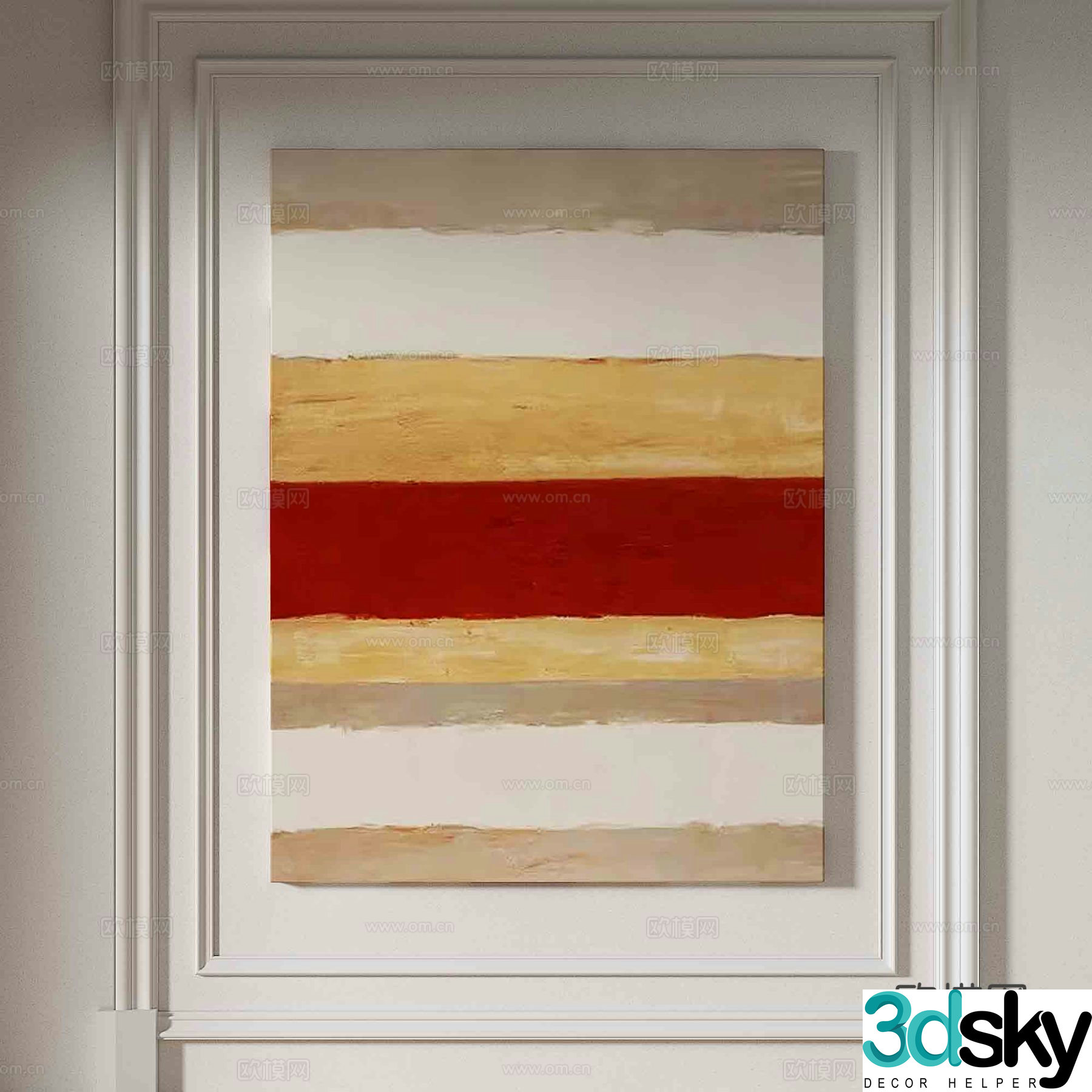 Simple European abstract painting decorative painting 3d model