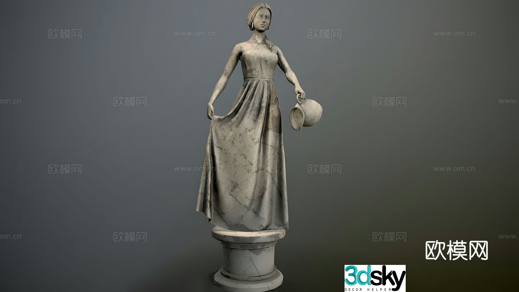 Girl statue 3d model