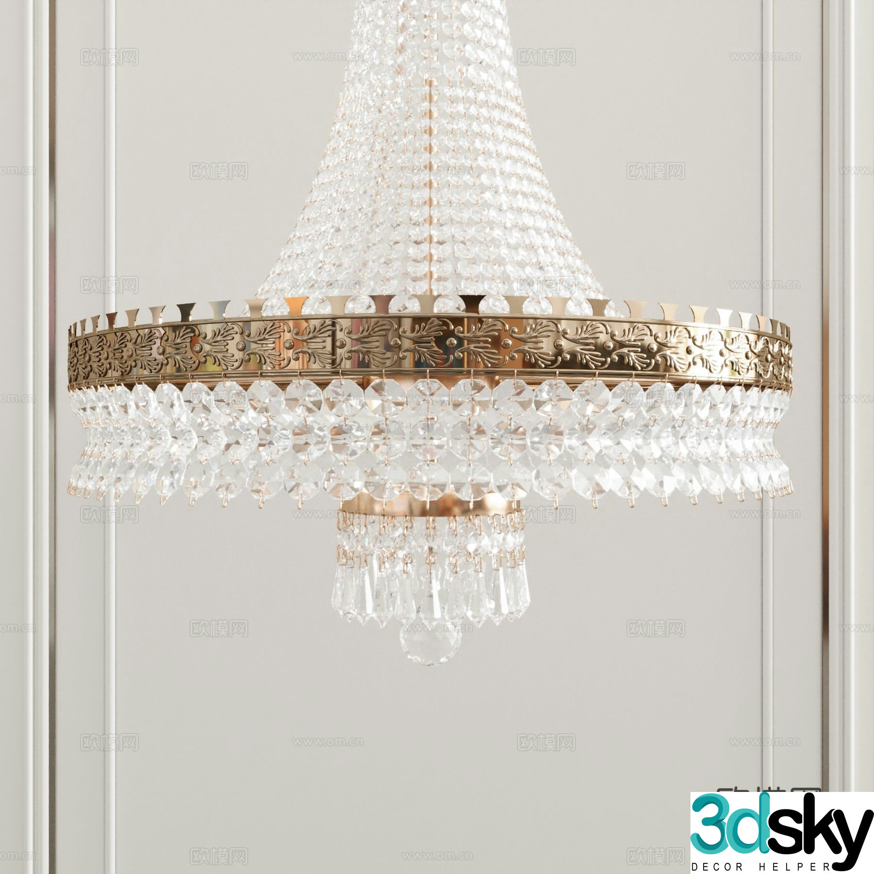 Light luxury chandelier art chandelier crystal chandelier 3d model