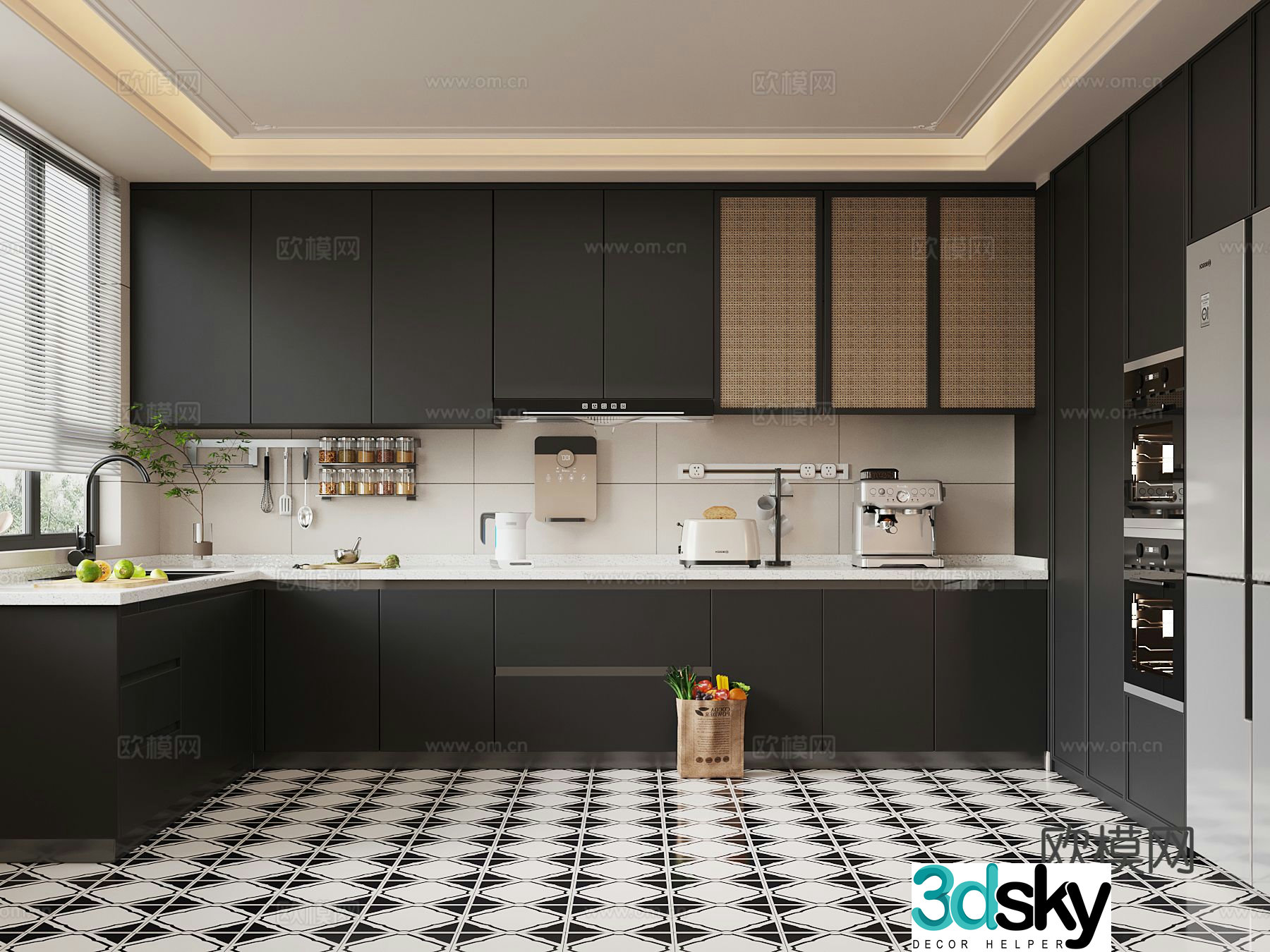French kitchen cabinet 3d model