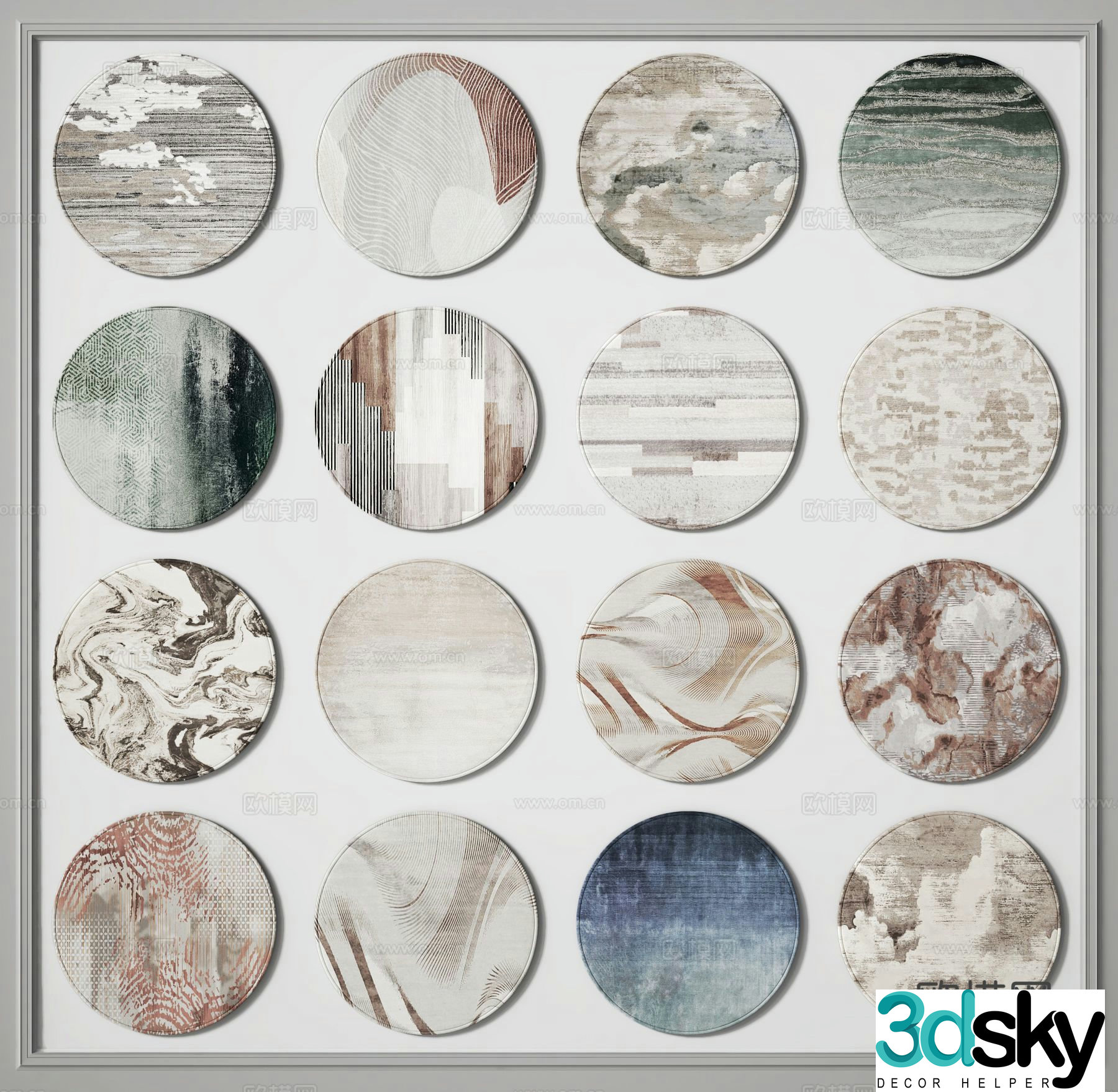 Round carpet abstract carpet 3d model