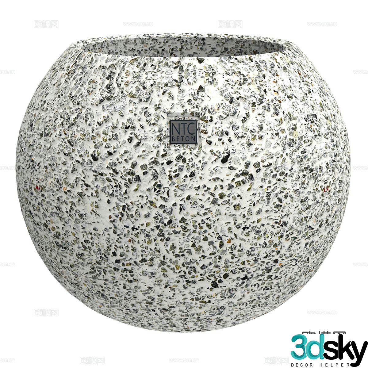 Nordic flowerpot ceramic vessel 3d model