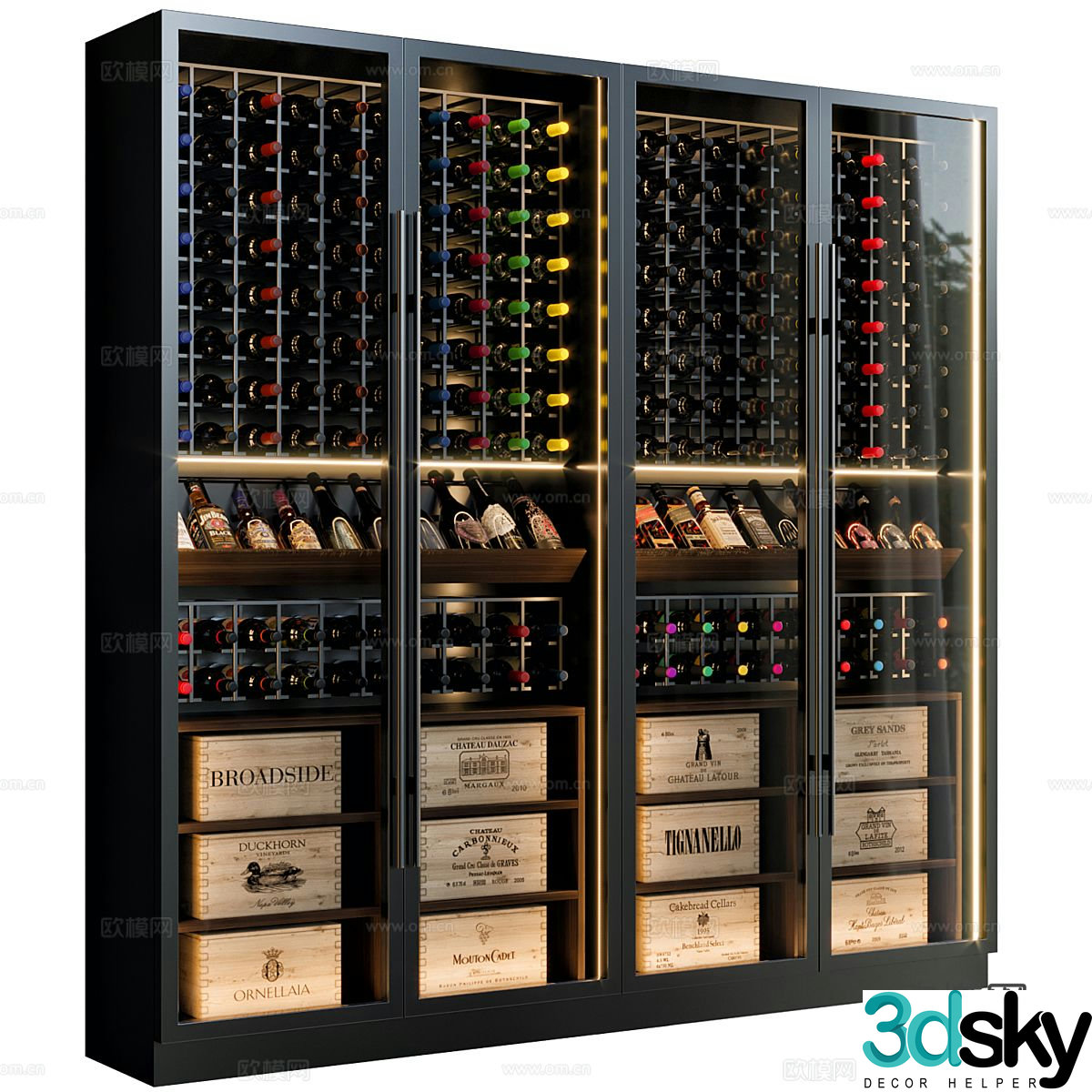 Italian wine cabinet red wine cabinet 3d model