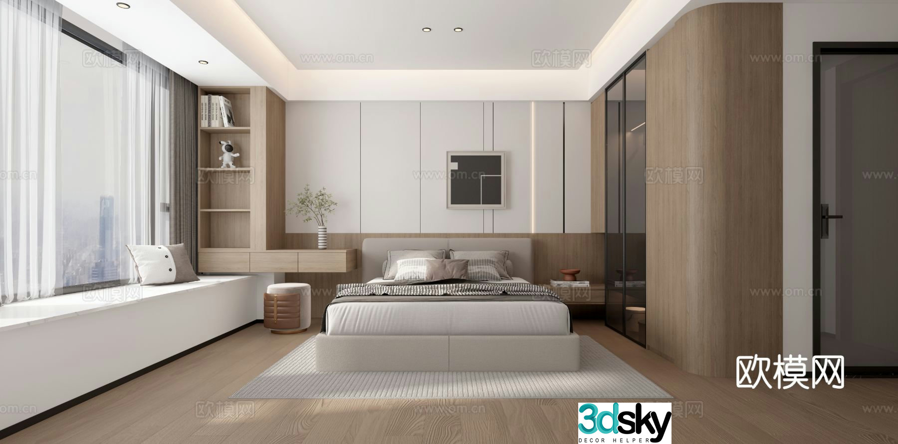 Modern bedroom master bedroom 3d model