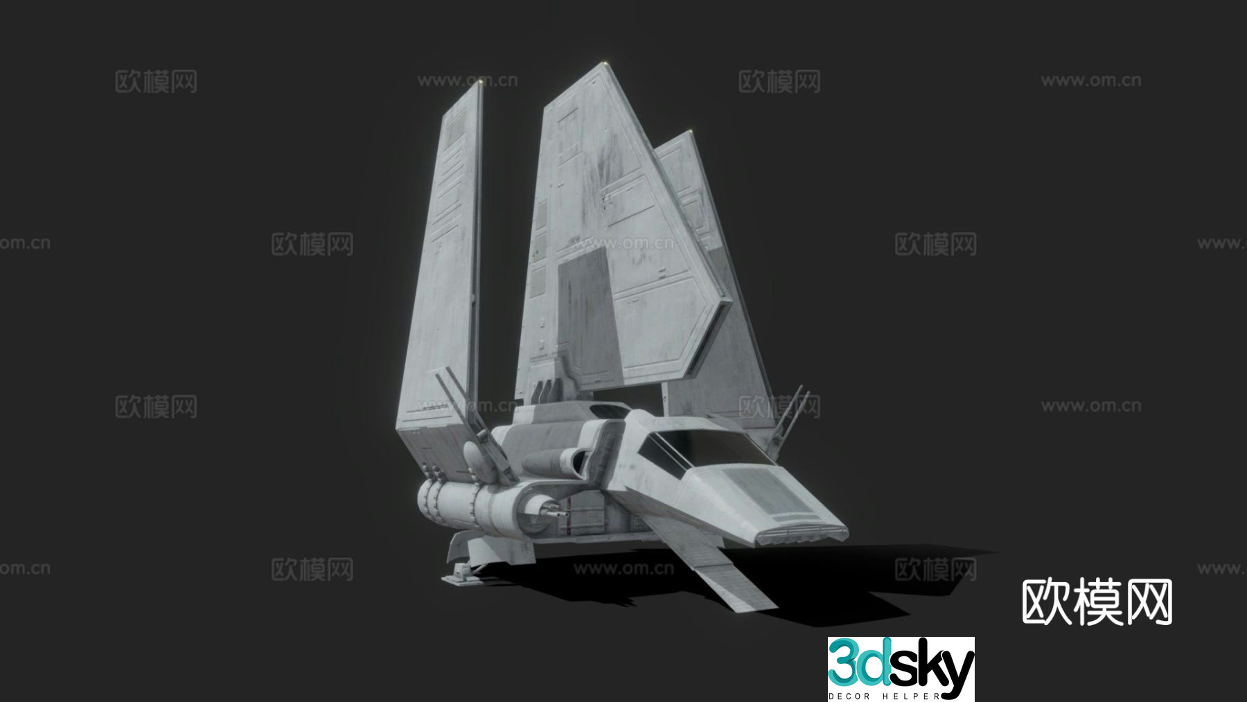star wars shuttle 3d model