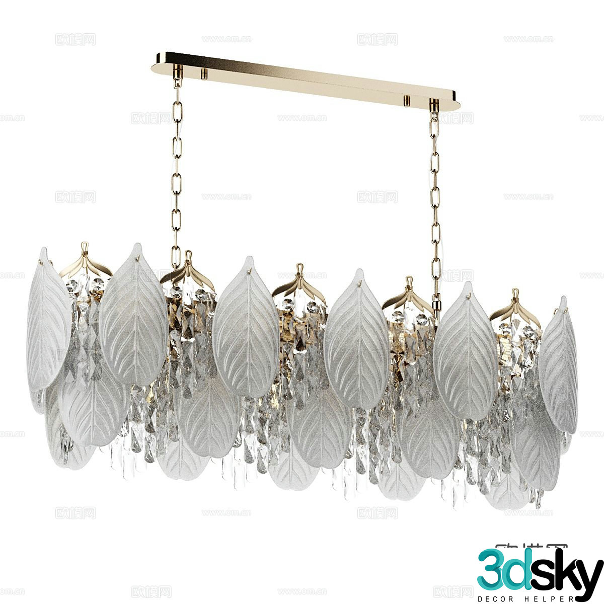 Light luxury chandelier hall chandelier 3d model