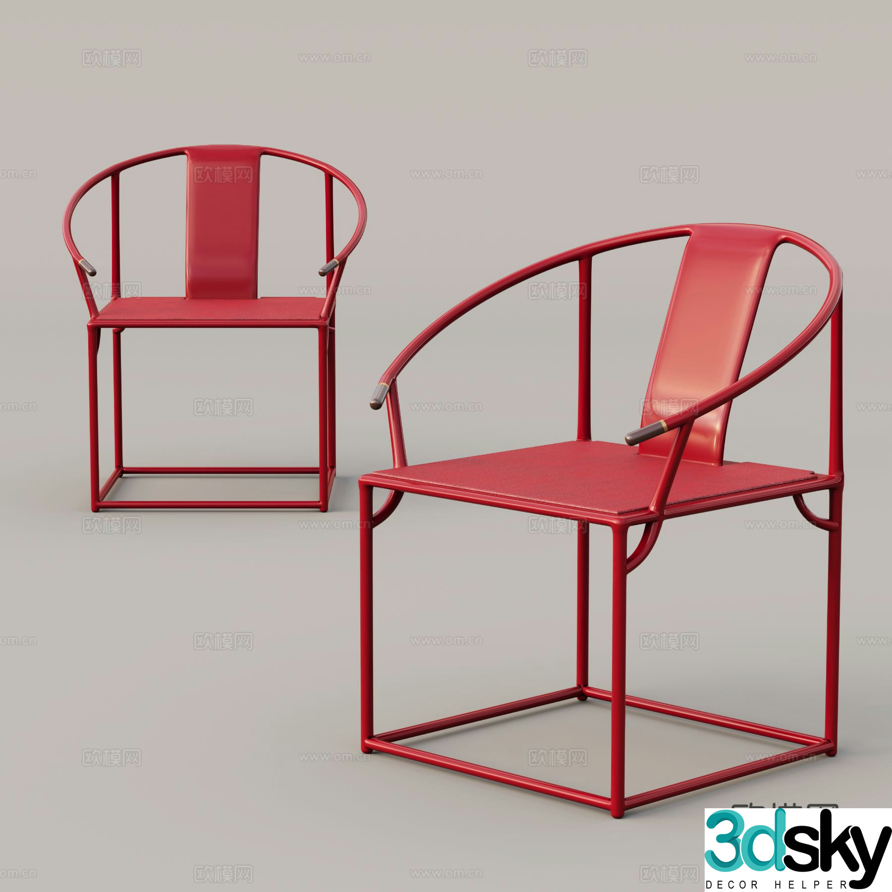 Chinese style chair armchair 3d model
